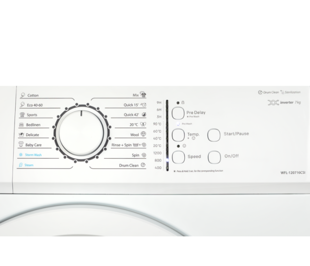 Pralka VIVAX WFL-120716CSI Slim 7kg 1200obr Program Steam Drum Clean  - 1547005 - zdjęcie 6